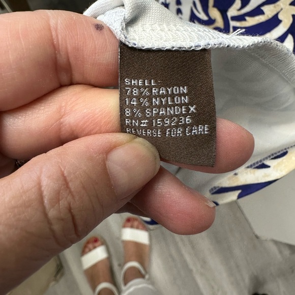 J. McLaughlin Blue & Tan Paisley Print Dress (XS) - Picture 7 of 8